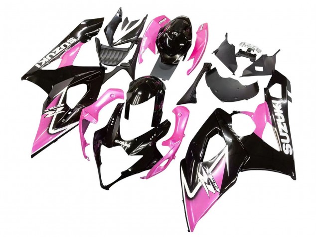 2005-2006 Suzuki GSXR 1000 Motorcycle Fairings - Glossy Black Pink Canada