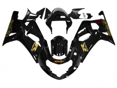 Wholesale 2001-2003 Suzuki GSXR 600 / GSXR 750 Motorcycle Fairings - Glossy Black Gold Decal Canada