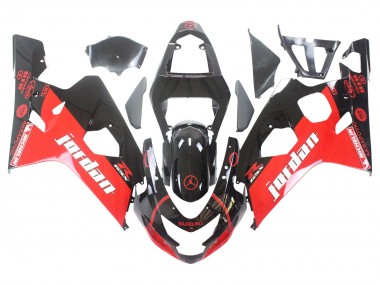 Wholesale 2004-2005 Suzuki GSXR 600 / GSXR 750 Motorcycle Fairings - Glossy Black Red Jordan Michelin Canada