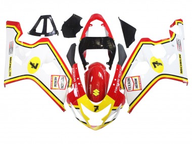Wholesale 2004-2005 Suzuki GSXR 600 / GSXR 750 Motorcycle Fairings - White Red Yellow Michelin Texaon Heron 7 Canada