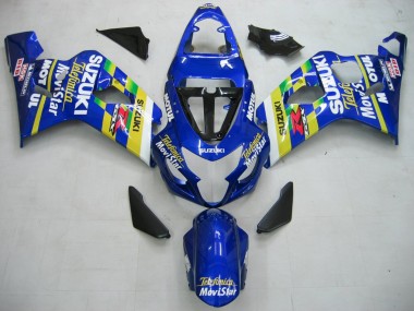 Wholesale 2004-2005 Suzuki GSXR 600 / GSXR 750 Motorcycle Fairings - Blue White Yellow Green Telefumica Motul MoviStar Canada