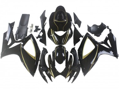 Wholesale 2006-2007 Suzuki GSXR 600 / GSXR 750 Motorcycle Fairings - Glossy Black Gold Stripe Canada