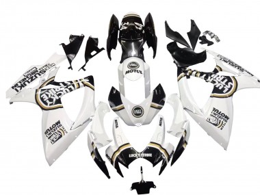 Wholesale 2006-2007 Suzuki GSXR 600 / GSXR 750 Motorcycle Fairings - White Black Lucky Strike Motul Canada