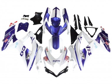 Wholesale 2008-2010 Suzuki GSXR 600 / GSXR 750 Motorcycle Fairings - White Blue Black Tyco Canada