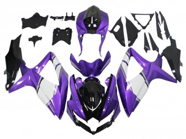 Wholesale 2008-2010 Suzuki GSXR 600 / GSXR 750 Motorcycle Fairings - Purple White Glossy Black Canada