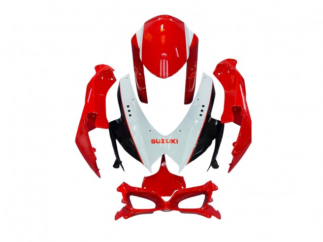 2008-2010 Suzuki GSXR 600 / GSXR 750 Motorcycle Fairings - White Red Black Canada