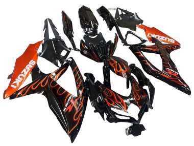 Wholesale 2008-2010 Suzuki GSXR 600 / GSXR 750 Motorcycle Fairings - Glossy Black Orange Flame Canada