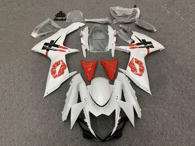 Wholesale 2008-2010 Suzuki GSXR 600 / GSXR 750 Motorcycle Fairings - White Red Lipstick Canada