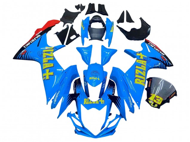2011-2024 Suzuki GSXR 600 / GSXR 750 Motorcycle Fairings - Blue Gold Red Black Rizla Canada