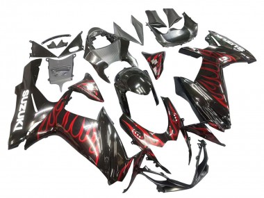 Wholesale 2011-2024 Suzuki GSXR 600 / GSXR 750 Motorcycle Fairings - Glossy Black Red Flame Canada
