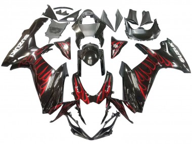 Wholesale 2011-2024 Suzuki GSXR 600 / GSXR 750 Motorcycle Fairings - Glossy Black Red Flame Canada