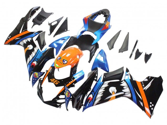 2011-2024 Suzuki GSXR 600 / GSXR 750 Motorcycle Fairings - Light Blue Orange Black White Shark 46 Canada