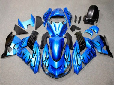 Wholesale 2011-2024 Suzuki GSXR 600 / GSXR 750 Motorcycle Fairings - Blue Black Flame Canada