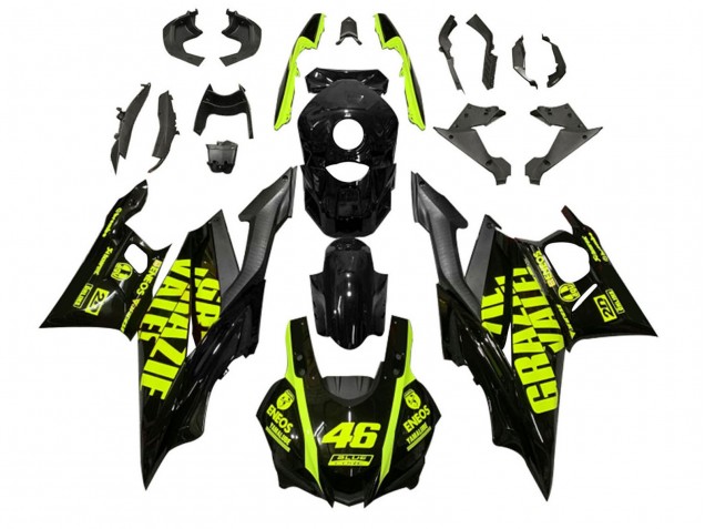 2022-2024 Yamaha YZF R3/R25 Motorcycle Fairings - Black Green ENEOS 46 Canada