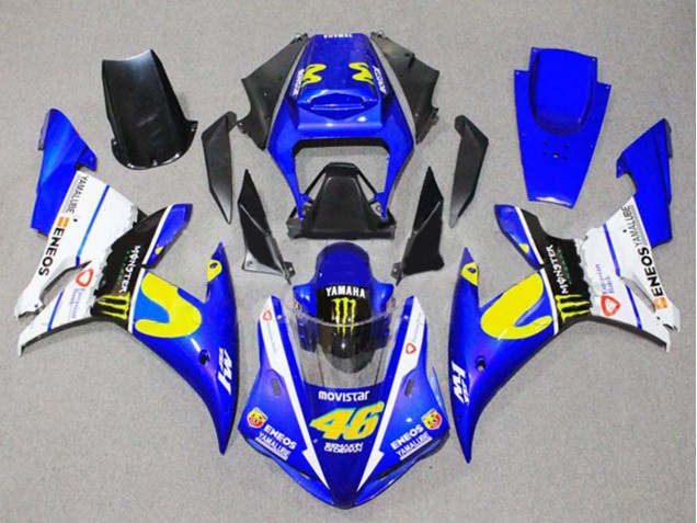 2002-2003 Yamaha YZF 1000 R1 Motorcycle Fairings - Blue White Black Yellow Monster 46 Canada