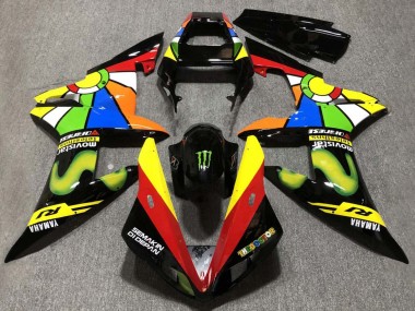Wholesale 2002-2003 Yamaha YZF 1000 R1 Motorcycle Fairings - Glossy Black Red Yellow Green Movistar Semakin Didepan Canada