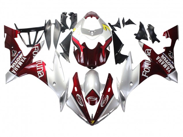 2004-2006 Yamaha YZF 1000 R1 Motorcycle Fairings - Silver Red Fortuna Motul Canada