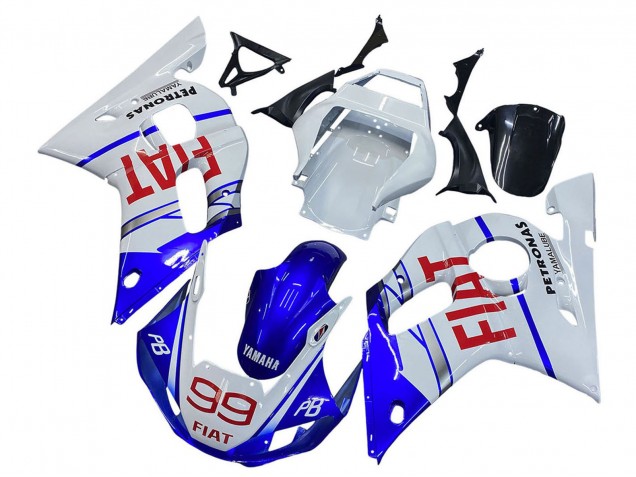 1998-2002 Yamaha YZF 600 R6 Motorcycle Fairings - White Blue Red Fiat 99 Canada