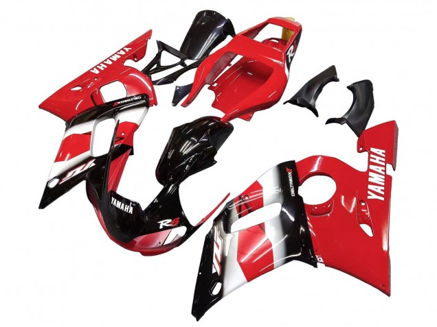 1998-2002 Yamaha YZF 600 R6 Motorcycle Fairing - Red White Glossy Black Canada