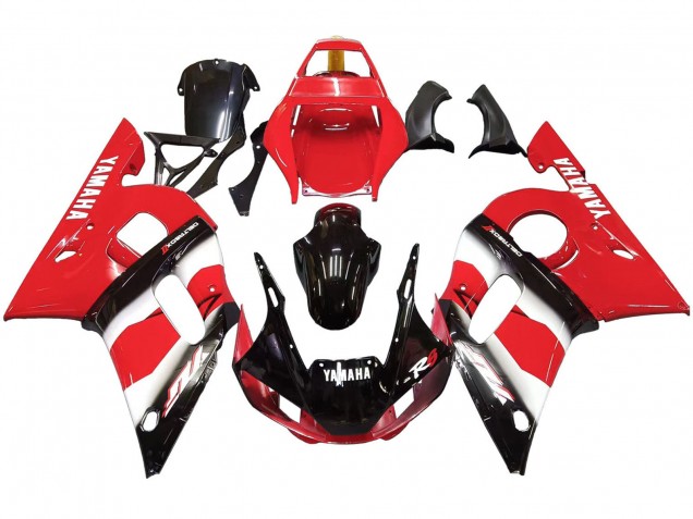1998-2002 Yamaha YZF 600 R6 Motorcycle Fairing - Red White Glossy Black Canada