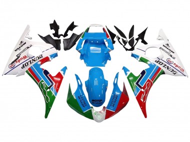 Wholesale 2006-2009 Yamaha YZF R6S Motorcycle Fairings - White Blue Green Red Kastinee Dunlop Motul Canada