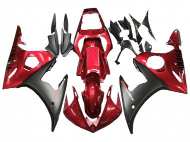 Wholesale 2003-2004 Yamaha YZF R6 Motorcycle Fairing Kits - Red Matte Black Canada