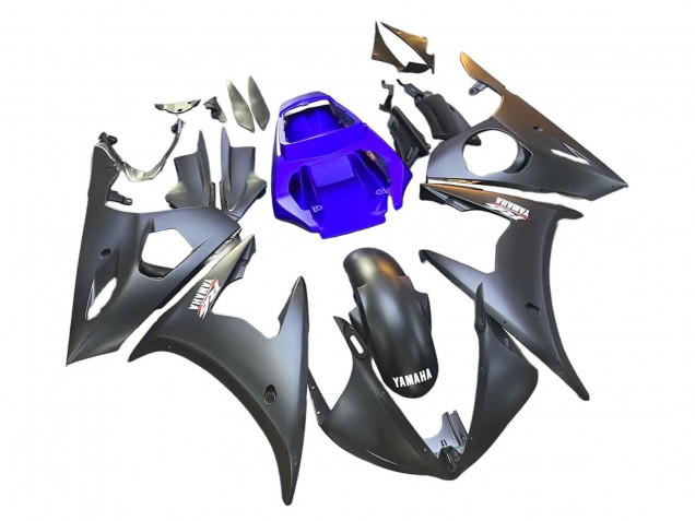 2006-2009 Yamaha YZF R6S Motorcycle Fairings - Blue Matte Black Canada
