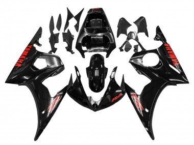 Wholesale 2003-2004 Yamaha YZF R6 Motorcycle Fairings - Glossy Black Red Canada