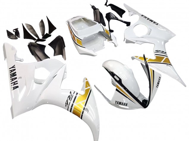 2003-2004 Yamaha YZF R6 Motorcycle Fairings - White Gold Canada