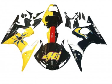 Wholesale 2005 Yamaha YZF 600 R6 Motorcycle Fairings - Black Yellow Red 46 Canada