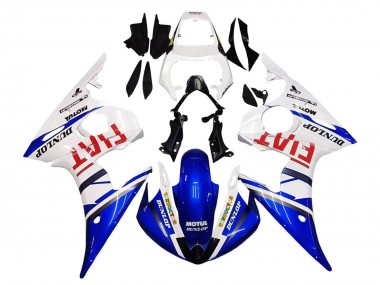 Wholesale 2005 Yamaha YZF 600 R6 Motorcycle Fairings - White Blue Dunlop Fiat Motul Canada