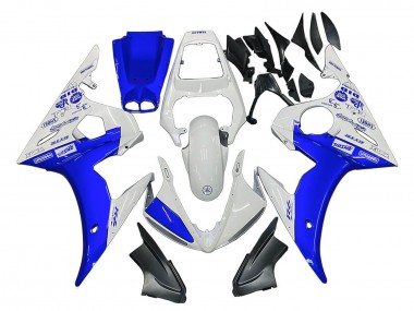 Wholesale 2005 Yamaha YZF 600 R6 Motorcycle Fairings - White Blue Yamalube Canada