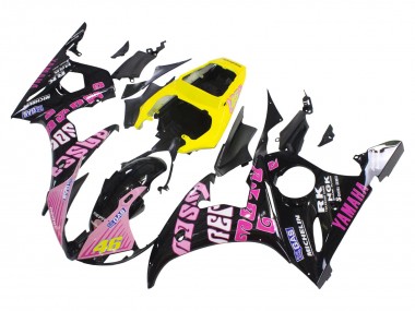Wholesale 2005 Yamaha YZF 600 R6 Motorcycle Fairings - Black Pink Yellow Repsol 46 Canada