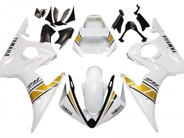 Wholesale 2005 Yamaha YZF 600 R6 Motorcycle Fairings - White Gold Black Canada