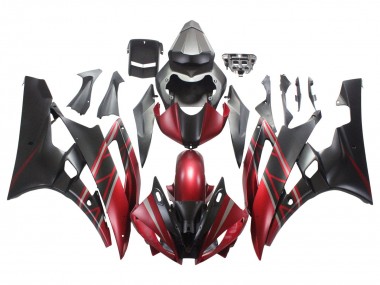 Wholesale 2006-2007 Yamaha YZF 600 R6 Motorcycle Fairings - Red Matte Black Canada