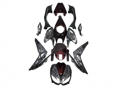 Wholesale 2014-2019 Kawasaki Z1000 Motorcycle Fairings - Black Red Forged Carbon Fiber Canada