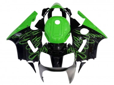 Wholesale 2002-2006 Kawasaki ZX12R Motorcycle Fairings - Glossy Black Green Flame Canada