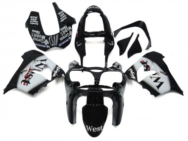 Wholesale 2002-2003 Kawasaki ZX9R Motorcycle Fairings - Glossy Black White West Canada