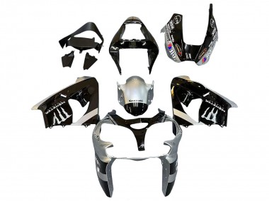 Wholesale 2002-2003 Kawasaki ZX9R Motorcycle Fairings - Silver Glossy Black Monster Elf Canada
