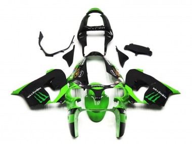 Wholesale 2002-2003 Kawasaki ZX9R Motorcycle Fairings - Green Black Monster Canada