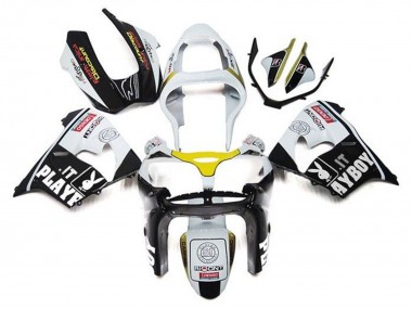 Wholesale 2002-2003 Kawasaki ZX9R Motorcycle Fairings - White Black Yellow Playboy Canada