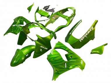 Wholesale 2002-2003 Kawasaki ZX9R Motorcycle Fairings - Green Flame Canada