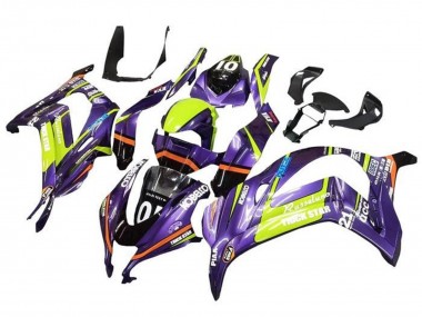 Wholesale 2016-2020 Kawasaki ZX10R Motorcycle Fairings - Purple Yellow Trick Star Kobelco Canada