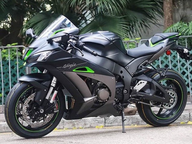 2016-2020 Kawasaki ZX10R Motorcycle Fairings - Matte Black Green Silver Canada