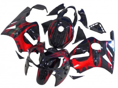 Wholesale 2002-2006 Kawasaki ZX12R Motorcycle Fairings - Glossy Black Red Tribal Canada