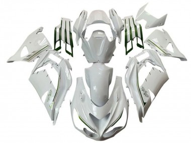 Wholesale 2012-2024 Kawasaki ZX14R ZZR1400 Motorcycle Fairings - White Green Silver Stripe Canada