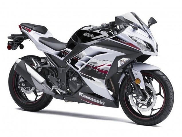 2013-2024 Kawasaki EX300 Motorcycle Fairings - White Black Red Accents Canada
