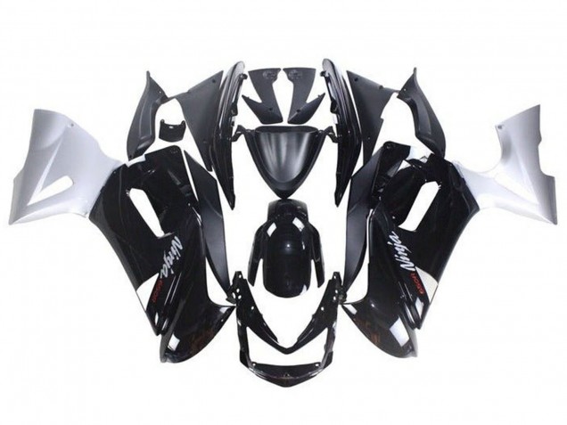 2006-2008 Kawasaki Ninja 650 EX650 Motorcycle Fairings - Glossy Black White Canada
