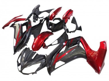 Wholesale 2012-2016 Kawasaki Ninja 650 EX650 Motorcycle Fairings - Red Black Faux Carbon Fiber Canada