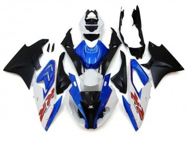 Wholesale 2017-2018 BMW S1000RR Motorcycle Fairings - White Blue Matte Black Pinstripe RR Canada